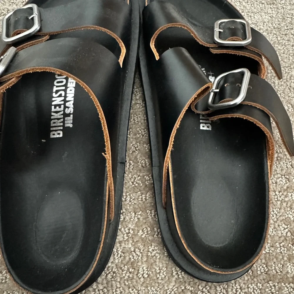 JIL SANDER BIRKENSTOCK Black and Brown Sandals 38 - Picture 2 of 5